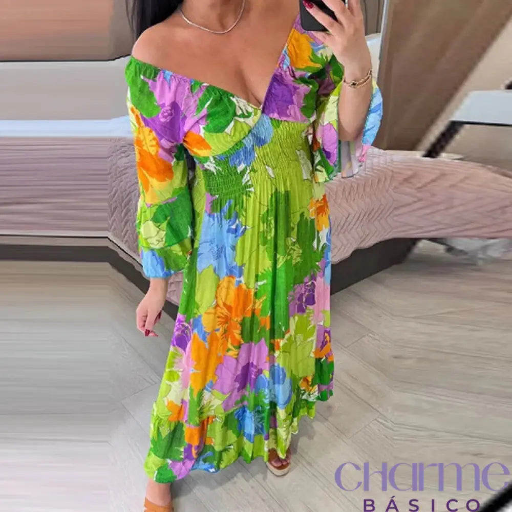 Vestido Floral Gabriela Nova Coleção Primavera/Verão