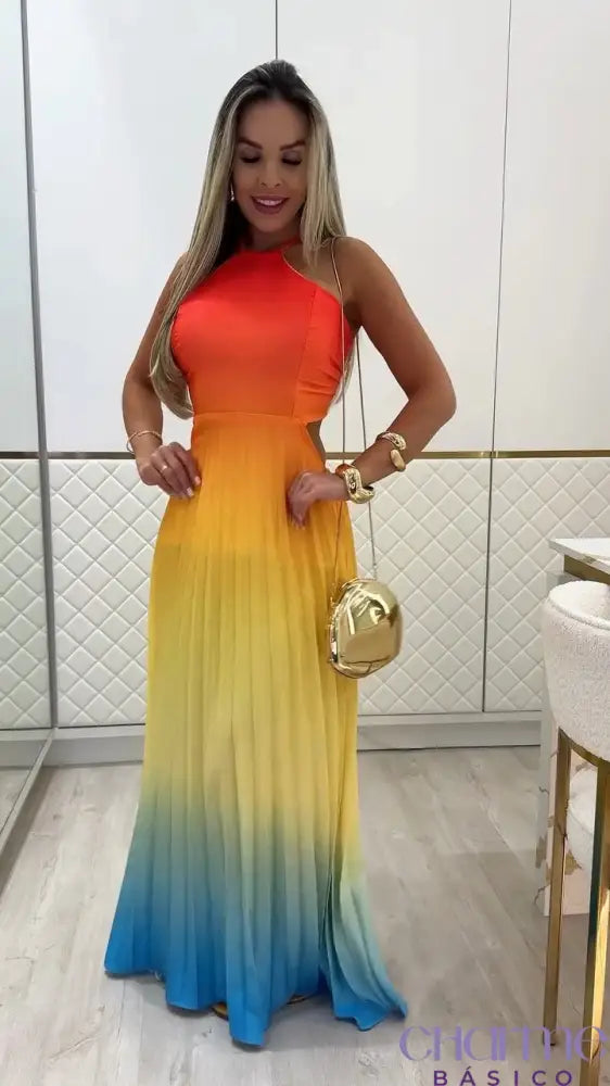 Vestido Aurora Colors – A Beleza de um Pôr do Sol em Cada Cor!