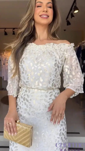 Vestido Renda Bianca - Elegância Atemporal com Delicadeza